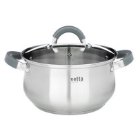 Кастрюля Вена 20х11,5см. 3,6л. со стекл. крышкой, индукция  VETTA